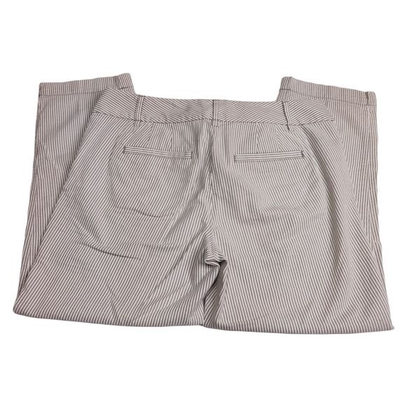Ann Taylor Loft Dress Pants Women 4 White Gray Stripe Original Crop Academia - Picture 8 of 11